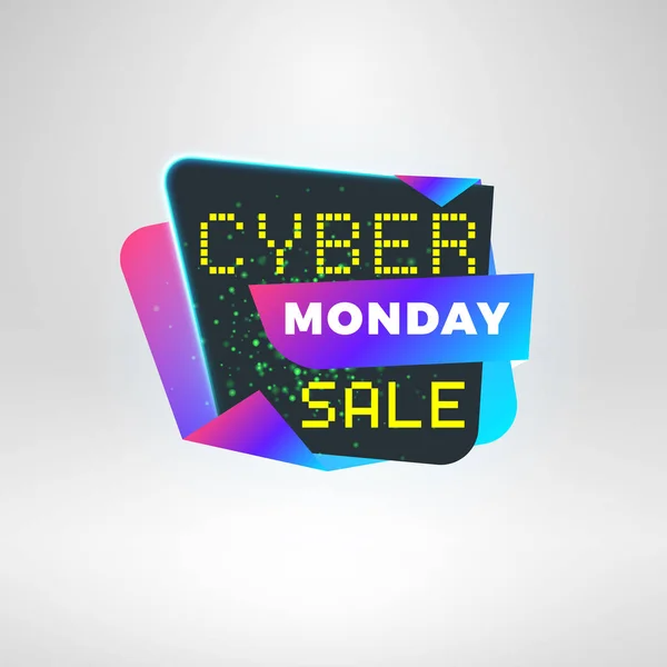 Aufkleber Für Den Cyber Monday Verkauf Rabattbanner Sonderangebotsverkauf Tag Vektorillustration — Stockvektor