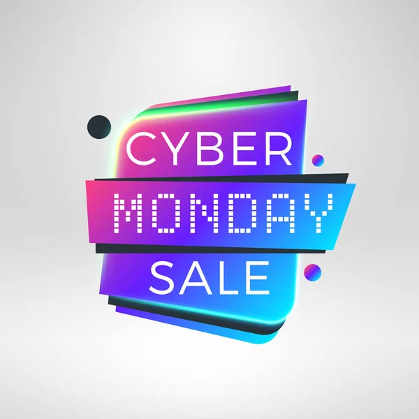 Aufkleber Für Den Cyber Monday Verkauf Rabattbanner Sonderangebotsverkauf Tag Vektorillustration — Stockvektor