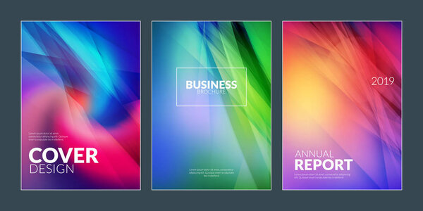 Business brochure cover design templates. Modern business flyer or poster with abstract blurred colorful background