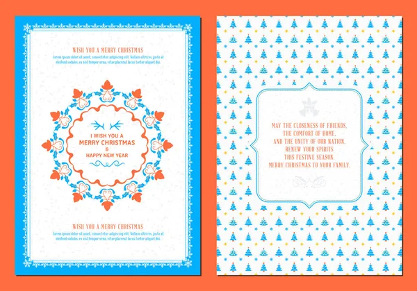 Merry Christmas Greeting Card Template Typographic Retro Design Vector Illustration — Stock Vector