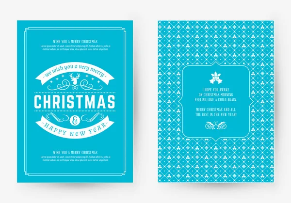 Joyeux Noël Modèle Carte Voeux Design Typographique Rétro Illustration Vectorielle — Image vectorielle