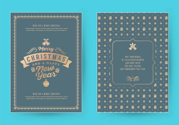 Merry Christmas Życzeniami Szablonu Typograficzne Retro Design Ilustracja Wektorowa — Wektor stockowy