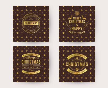 Mutlu Noeller ve mutlu yeni yıl. Retro tasarım sorunsuz arka plan üzerinde. Vektör arka plan kaydırma kağıt veya tebrik kartı için kümesi