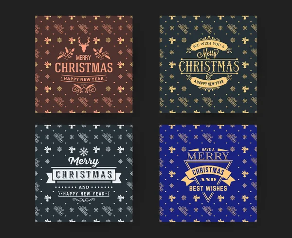 Feliz Natal Feliz Ano Novo Design Retro Fundo Sem Costura — Vetor de Stock