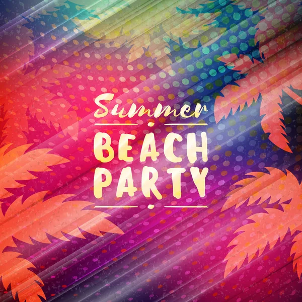 Yaz gecesi parti ilanı. Renkli soyut arka plana sahip vektör tasarım şablonu