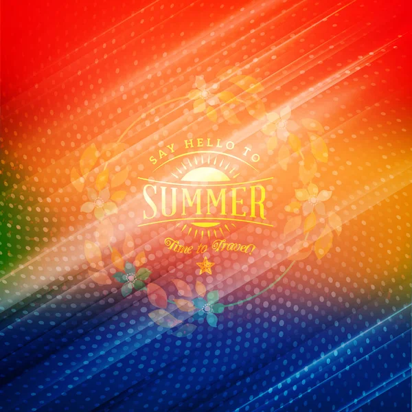 Summer night party flyer. Vector design template with colorful abstract background — Stock Vector