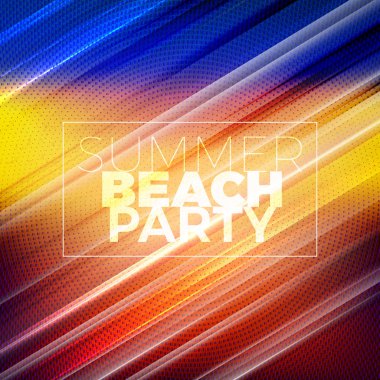 Yaz gecesi parti ilanı. Renkli soyut arka plana sahip vektör tasarım şablonu