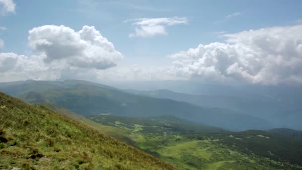 Panorama przegląd pejzaż górski Czarnohory — Wideo stockowe