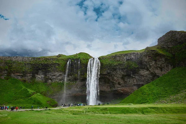 famous Seljalandsfoss waterfall in southern Iceland