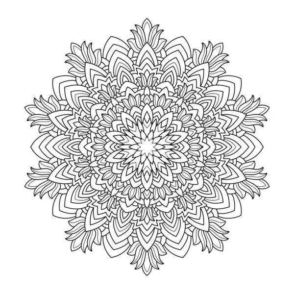 Mandala Naturel Abstrait Avec Des Éléments Floraux Sur Fond Blanc — Image vectorielle