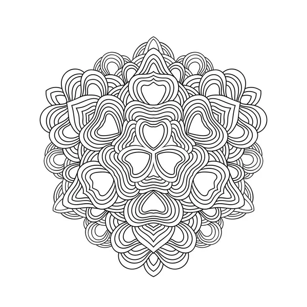 Mandala Dinámico Abstracto Con Patrones Rayas Sobre Fondo Blanco Aislado — Vector de stock