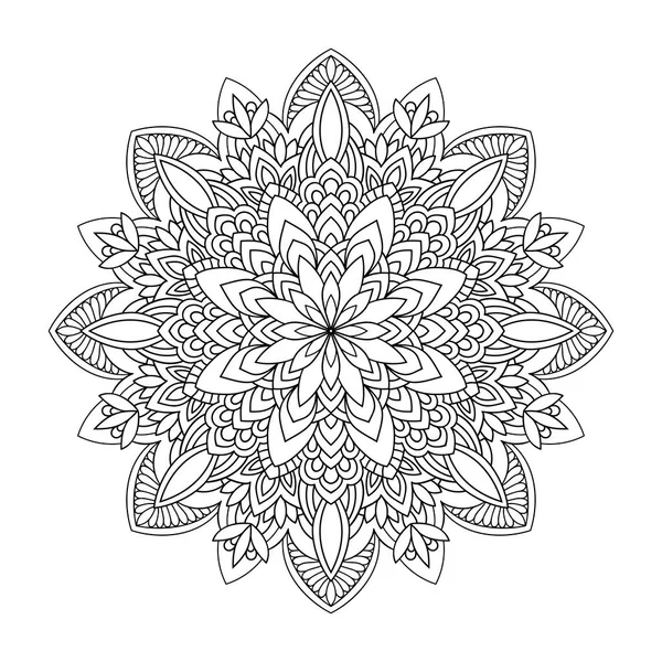 Mandala Clásico Decorativo Con Elementos Florales Sobre Fondo Blanco Aislado — Archivo Imágenes Vectoriales