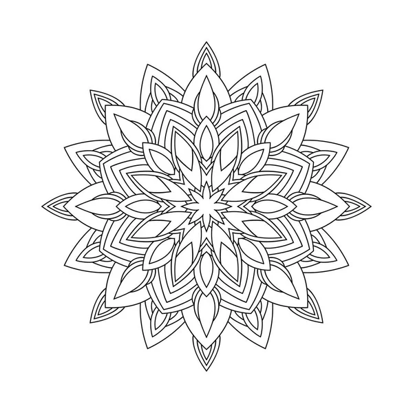 Mandala Floral Simple Con Decoración Media Sobre Fondo Blanco Aislado — Archivo Imágenes Vectoriales