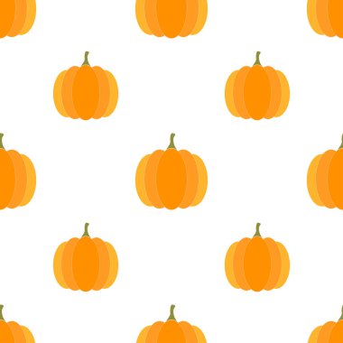 Beyaz arka planda parlak balkabakları. Kusursuz sonbahar sebze şablonu. Paketleme, tekstil, duvar kağıdı için uygun.