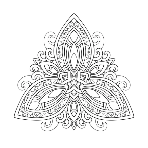 Magnifique Mandala Abstrait Avec Motif Vintage Sur Fond Blanc Isolé — Image vectorielle