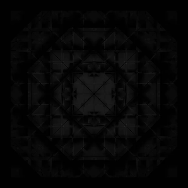 最小限の抽象的な3D背景黒 白のクラッディングタイル 背景タイル モザイク 万華鏡 心理テスト 絵葉書 装飾用 — ストック写真