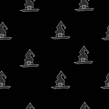 Cadılar Bayramı, 31 Ekim Azizler Günü, kusursuz bir şablon, mutlu bir bayramın özellikleri, lanet, cadı şapkası, kartpostal, baskı, poster