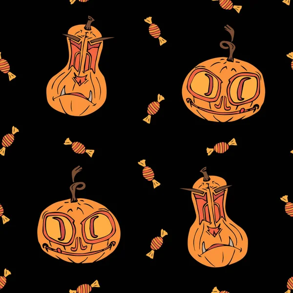 Halloween Οκτωβρίου Ημέρα Των Αγίων Πάντων Αδιάλειπτη Μοτίβο Ιδιότητες Ευτυχισμένων — Διανυσματικό Αρχείο
