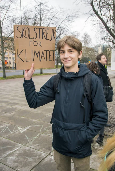 Szczecin Poland March 2019 Students Poland Protest Climate Inaction Strike — Stock Photo, Image