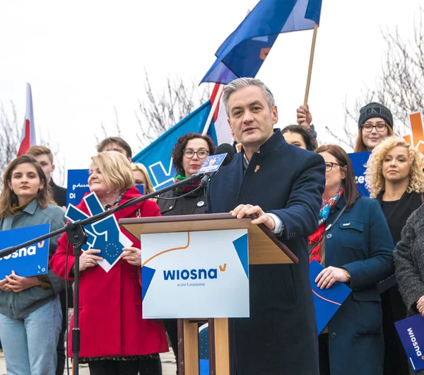 Szczecin Poland March 2019 Robert Biedron Openly Gay Politician Founder — Stock Photo, Image