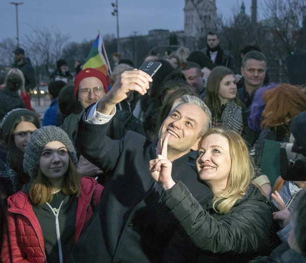 Szczecin Poland March 2019 Robert Biedron Openly Gay Politician Founder — Stock Photo, Image