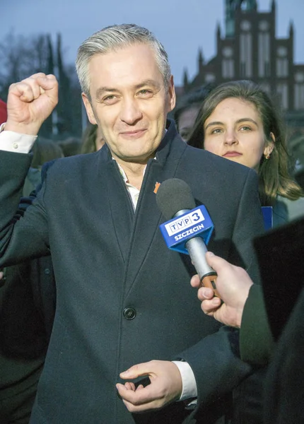 Szczecin Poland March 2019 Robert Biedron Openly Gay Politician Founder — Stock Photo, Image