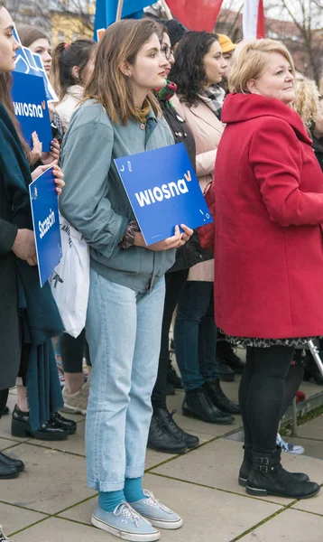 Szczecin Polonia Marzo 2019 Gli Elettori Del Nuovo Partito Politico — Foto Stock