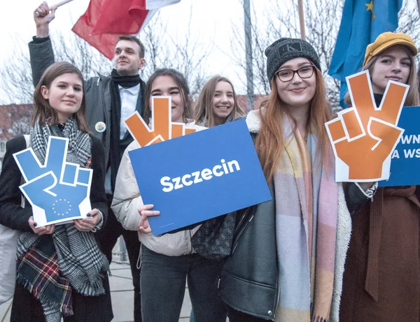 Szczecin Polonya Mart 2019 Wiosna Seçmen Yeni Lehçe Siyasi Parti — Stok fotoğraf