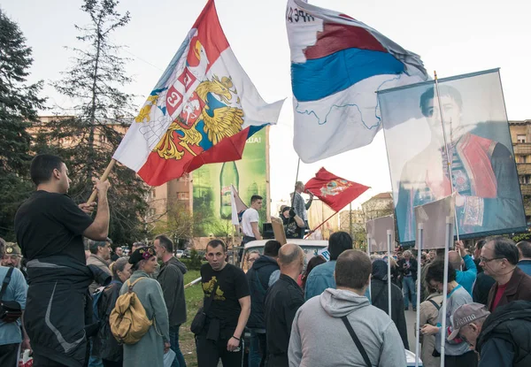 Belgrad Serbia Marca 2019 Demonstracja Okazji Lecia Operacji Allied Force — Zdjęcie stockowe