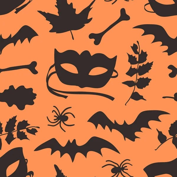 Handgezeichneten Mode Hintergrund Kreative Tintenkunstwerke Tatsächliche Vektor Nahtlose Muster Halloween — Stockvektor