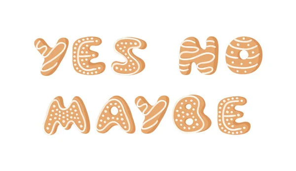 Мультфільм Векторні Ілюстрації Імбирний Хліб Печиво Слова Можливо Рука Намальована — стоковий вектор