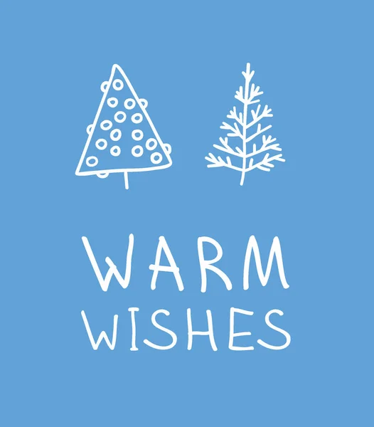 Handgezeichnete Reihe Von Weihnachtsbäumen Und Zitat Feiertage Hintergrund Und Grüße — Stockvektor