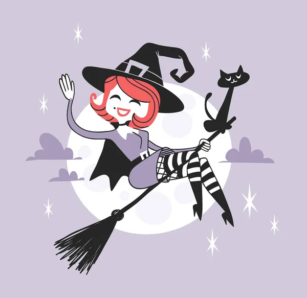 Personaje Halloween Ilustración Retro Dibujado Mano Dibujos Animados Creativos Obra — Vector de stock