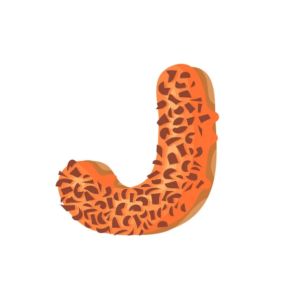 Мультфільм Векторні Ілюстрації Donut Letters Ручний Намальований Шрифт Солодкою Булочкою — стоковий вектор