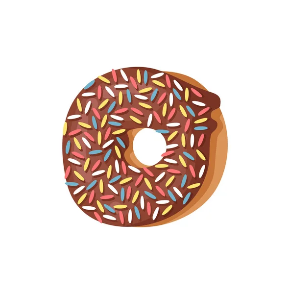 Cartoon Vector Illustration Donut Number Zero Hand Drawn Font Sweet — Stock Vector