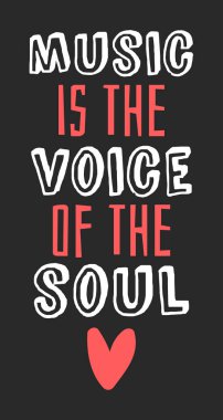 El müzik hakkında alıntı çekilmiş. Doodle illüstrasyon. Yaratıcı mürekkep sanat eseri. Gerçek vektör metin çizim