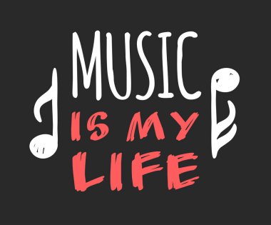 El müzik hakkında alıntı çekilmiş. Doodle illüstrasyon. Yaratıcı mürekkep sanat eseri. Gerçek vektör metin çizim