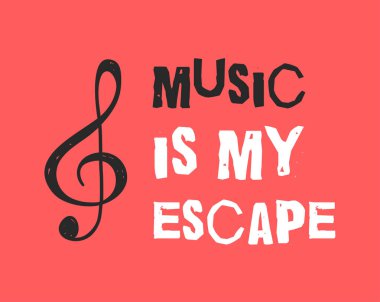 El müzik hakkında alıntı çekilmiş. Doodle illüstrasyon. Yaratıcı mürekkep sanat eseri. Gerçek vektör metin çizim