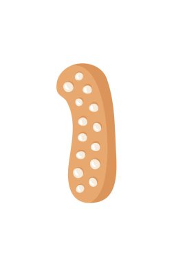 Çizgi film vektör çizim Zencefil Ekmek tanımlama bilgisi sayısı 1. El Noel tatlı çekilmiş. Gerçek yaratıcı tatil alfabe fırında