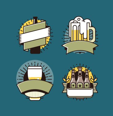 Vektör hat sanat rozeti. Zanaat bira logosunu görmeniz gerekir. Brew House veya Pub Vintage etiketi. Retro Brewery şablonu ve tasarım öğesi. 
