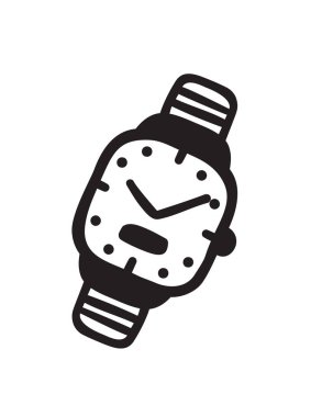 Elle çizilmiş izle. Doodle vektör saatler. Artistik çizim nesnesi. Yaratıcı mürekkep sanat eseri