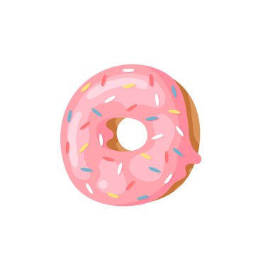 Çizgi film vektör çizim Donut harf O. El yazı tipi tatlı çörek ile çizilmiş. Gerçek yaratıcı sanat fırında alfabesi 