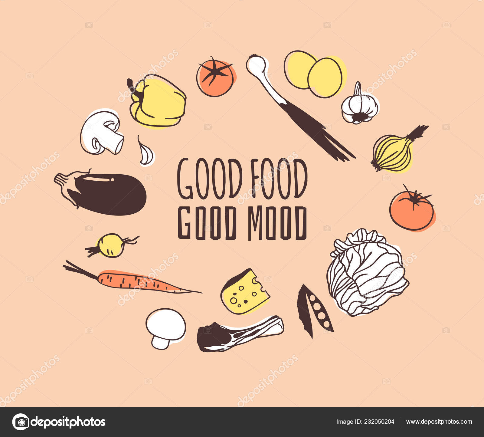 Good Food Good Mood Hand OFF Vector Lettering About, Drawn 55% Quote