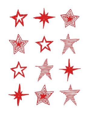 Elle çizilmiş seamless modeli. Soyut doodle arka plan. Vektör sanat illüstrasyon yıldız - vektör