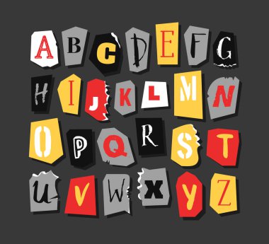 Yazı alfabesi. Mürekkep yazı tipi yapılmış. . Trendy hipster vektör çizim - vektör