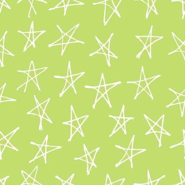 Elle çizilmiş seamless modeli. Soyut doodle arka plan. Vektör sanat illüstrasyon yıldız - vektör