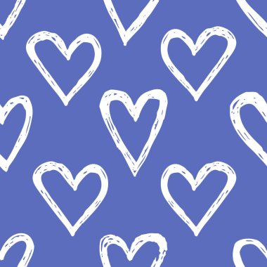 elle çizilmiş grunge seamless modeli. Romantik arka plan. Doodle çizim soyut. Vektör sanat illüstrasyon kalp - vektör