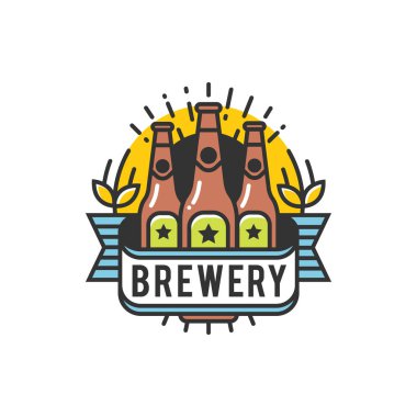 Vektör hat sanat rozeti. Zanaat bira logosunu görmeniz gerekir. Brew House veya Pub Vintage etiketi. Retro Brewery şablonu ve tasarım öğesi - vektör