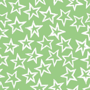 Elle çizilmiş seamless modeli. Soyut doodle arka plan. Vektör sanat illüstrasyon yıldız - vektör