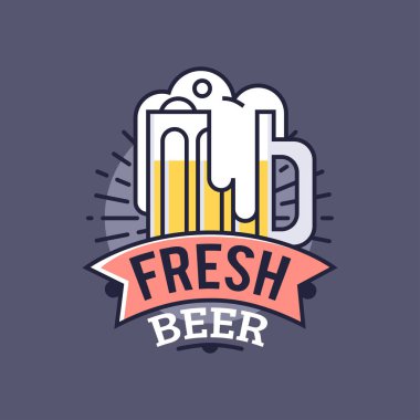 Vektör hat sanat rozeti. Zanaat bira logosunu görmeniz gerekir. Brew House veya Pub Vintage etiketi. Retro Brewery şablonu ve tasarım öğesi - vektör